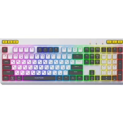 Afbeelding van HATOR Icefall toetsenbord Gamen USB QWERTY Amerikaans Engels Wit
