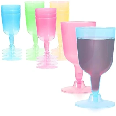 Afbeelding van COM FOUR® 16x herbruikbare wijnglazen plastic voor feestjes, kamperen en onderweg herbruikbaar vaatwasserbestendig [selectie varieert]