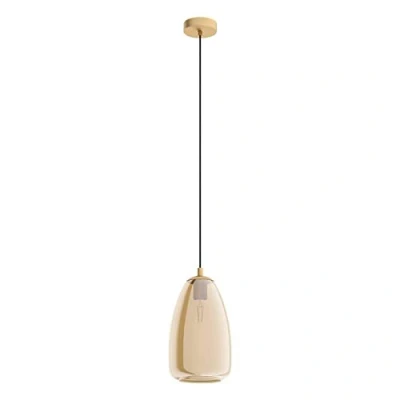 Afbeelding van Leen Bakker EGLO Hanglamp Alobrase Ø20cm Geelkoper Hanglampen Goudkleurig Glas