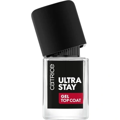 Afbeelding van Catrice Ultra Stay Gel Top Coat, toplak, transparant, langhoudend, sneldrogend, vergrootend, veganistisch, zonder microplasticdeeltjes, conserveringsmiddelen, parfum, 1 stuk (10,5 ml)