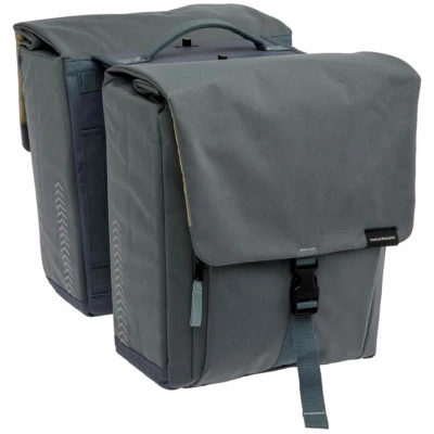 Afbeelding van New Looxs ® Tulum Double Detachable Dubbele Fietstas 100% Gerecycled Polyester Geschikt voor Elektrische Fietsen Past op elke Bagagedrager Afneembare 32 Liter Grey Green