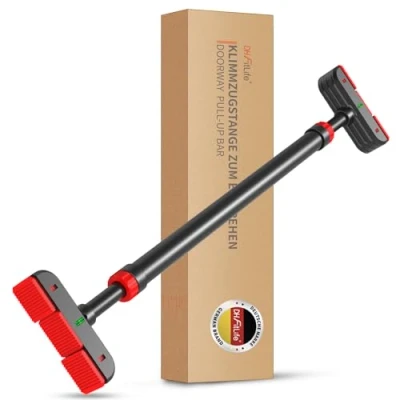 Afbeelding van DH FitLife Optrekstang, deurkozijn zonder schroeven, pull up bar voor deur om in te draaien, deurrek krachttraining, rekstang 72 92 cm, met waterpas