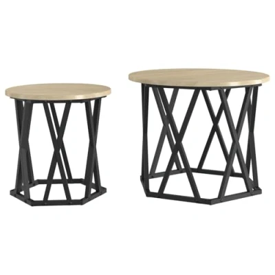 Afbeelding van vidaXL Sonoma eiken en zwart MDF metaal Medium Decoratieve Inzetten