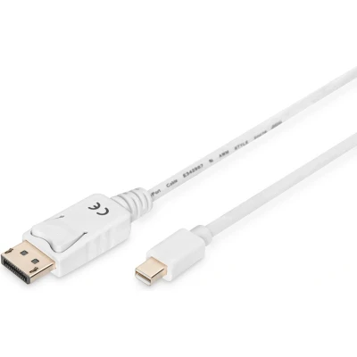 Afbeelding van Digitus AK 340102 010 W DisplayPort kabel Mini / Adapterkabel stekker, stekker 1.00 m Wit