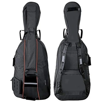 Afbeelding van GEWA Cello Gig Bag Premium 3/4, cellotas (10 mm tricot binnenvulling, scheurvast en waterafstotend, versteviging bij rug, brug krul, comfortabele rugzakriemen, maat: 3/4), Zwart