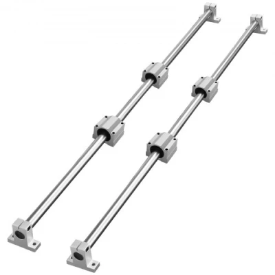 Afbeelding van VEVOR lineaire geleiderailset, SFC20 1200 mm, 2 stuks 39,4&quot;/1000 mm geleiderails, 4 SC20 schuifblokken, railsteunen, rails en lagerset voor geautomatiseerde ma