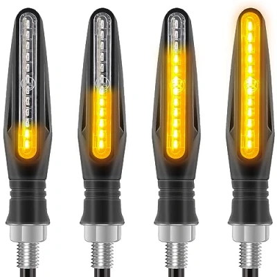 Afbeelding van Kinstecks Kinstcks 4 stuks motorfiets indicatoren vloeiende knipperlichten display 12 V LEDs lampen voor scooter quad cruiser off road