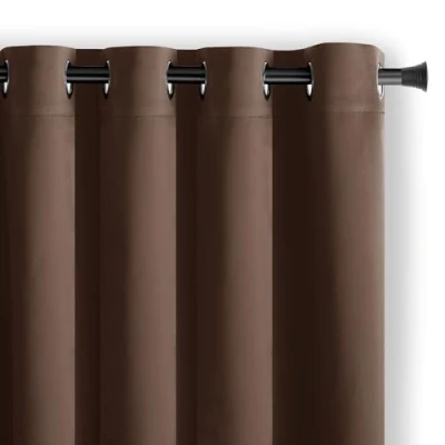 Afbeelding van AmeliaHome blackout gordijn 140x270 cm Chocolade 1 st. oogjesgordijn verduisteringsgordijn ondoorzichtig raamdecoratie decoratief