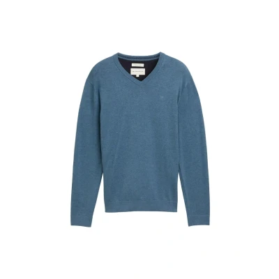 Afbeelding van TOM Tailor MIT Vausschnitt Trui, Heren, Maat: XXL, Real teal melange