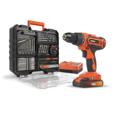 Afbeelding van Powerplus Accuboormachine POWDP15300 Schroefboormachine 20 V, met V Li ion Batterij en Lader, Gereedschapskoffer, voor hout, steen metaal