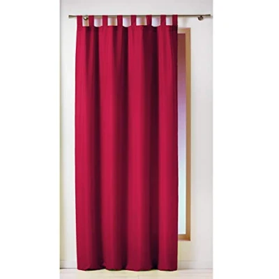 Afbeelding van Douceur d&#039;Intérieur 1600520, gordijn passanten, 140 x 260 cm, Essentiel, polyester effen, rood