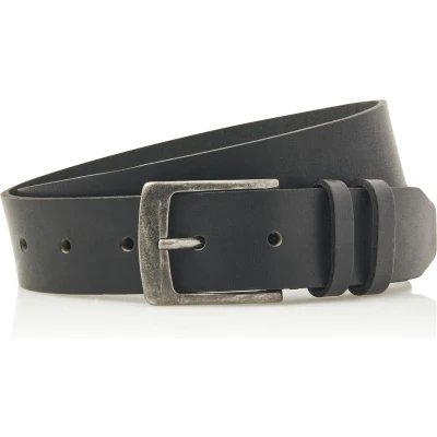 Afbeelding van Heren riem van zwart Italiaans echt leder 4cm brede casual herenriem maat 105 totale lengte 120 cm