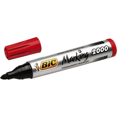Afbeelding van Bic permanent marker 2000 2300 rood, schrijfbreedte 1,7 mm, ronde punt