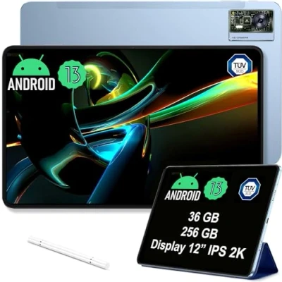 Afbeelding van OUKITEL OT5 Tablet 12 inch 256 GB 11000 mAh batterij 2K IPS scherm Helio G99 16+5MP camera&#039;s Android 13 Dual SIM 5G WiFi OTG GPS (blauw)
