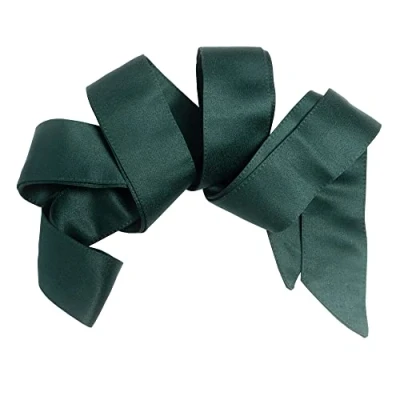 Afbeelding van Maya Deluxe Damesriem voor dames, satijnen sjerp, tailleband, strik, accessoire bruidsmeisjes, bruiloft, bal, avondgelegenheid, Emerald Groen, L/XL