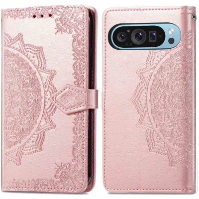 Afbeelding van Google Pixel 9 Pro XL Hoesje Kunstleder iMoshion Bookcase Rosé goud Telefoonhoesje