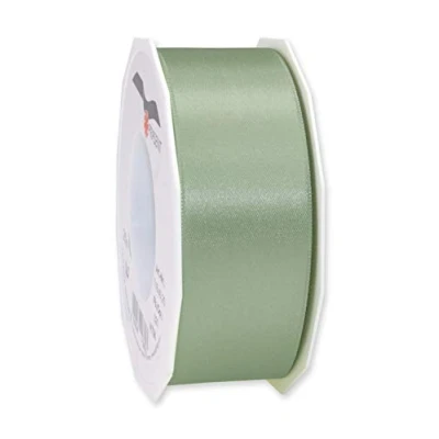 Afbeelding van C.E. Pattberg SATIN oudgroen, 25 m satijnen lint voor het inpakken van geschenken, 40 mm breed, cadeaulint decoreren en knutselen, decoratielint elke gelegenheid