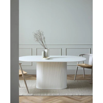 Afbeelding van Nordic Home Kelly ovale eettafel 95x180 cm wit Hout