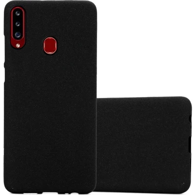 Afbeelding van Cadorabo Hoesje geschikt voor Samsung Galaxy A20s in FROST ZWART Beschermhoes gemaakt van flexibel TPU silicone Case Cover