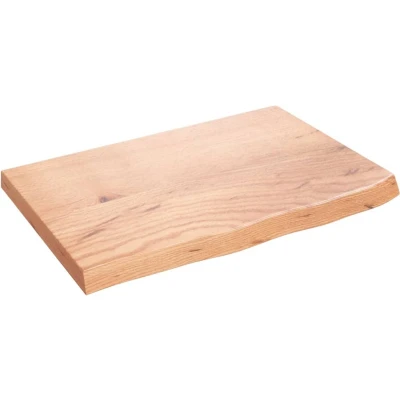 Afbeelding van vidaXL Wastafelblad 60x40x(2 4) cm behandeld massief hout lichtbruin