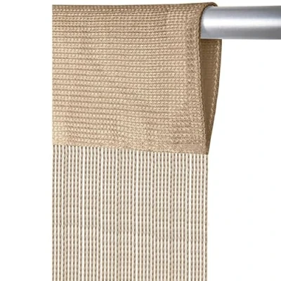 Afbeelding van Arsvita draadgordijn met stangdoorgang, individueel in te korten gordijn, gordijn vele kleuren en maten (B140xL250 cm/Beige)
