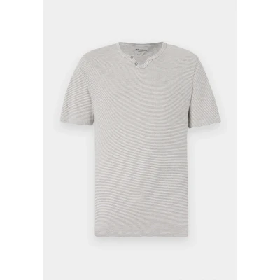 Afbeelding van Jack &amp; Jones Jjesplit NECK Stripe TEE Tshirt print, Heren, Maat: Small, Cloud dancer