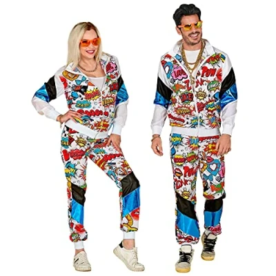 Afbeelding van Widmann Jaren 80 &amp; 90 Kostuum Bam Poef Paf Sporter Blauw, Zwart XL Carnavalskleding Verkleedkleding