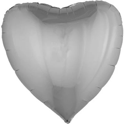 Afbeelding van Zilverkleurig hart ballon 76 cm Feestdecoratievoorwerp