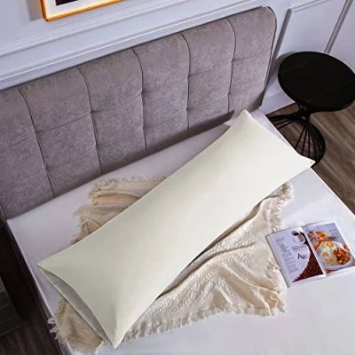 Afbeelding van Kussenslopen Voor Tweepersoonsbed 50 x 150 cm, In Microvezel Met Envelopsluiting Beige