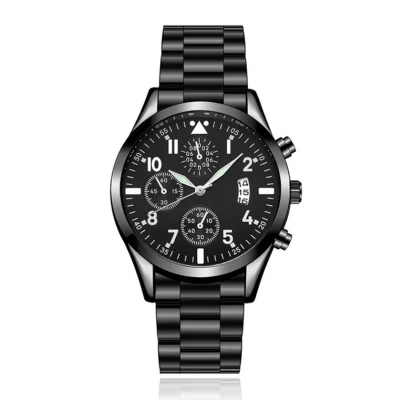 Afbeelding van LGT JWLS Herenhorloge met Zwarte Metalen Band Quartz Uurwerk