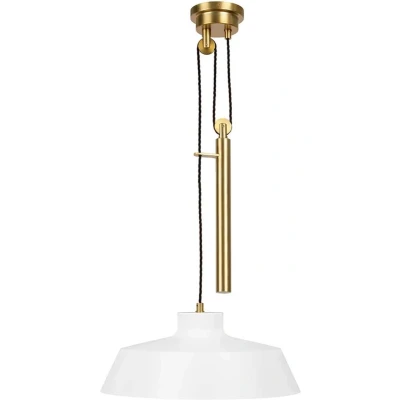 Afbeelding van Feiss LED Pendelarmatuur Candor 1X E27 Max 60W Dimbaar Matte White and Brass