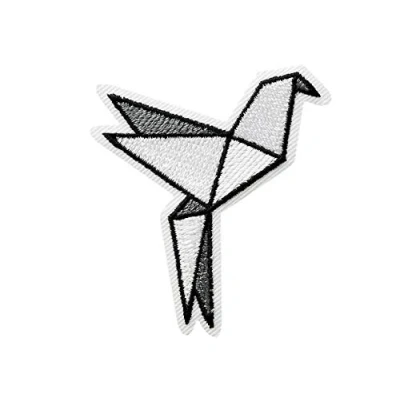 Afbeelding van Mono Quick Strijkplaatje patch applicatie om op te strijken Origami vogel 4,5 cm x 5,0