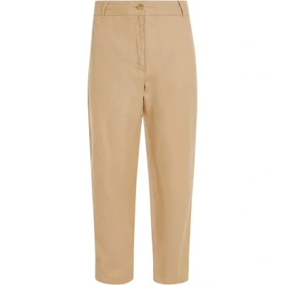 Afbeelding van Tommy Hilfiger Curve SLIM Straight Broek, Dames, Maat: 46, Harvest wheat