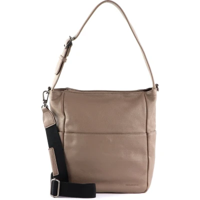 Afbeelding van FREDsBRUDER Leren Schoudertas Bandolin Small Hobo Taupe Lichtbruin