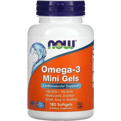 Afbeelding van Now Foods Omega 3 Fish Oil Mini Gels 180softgels