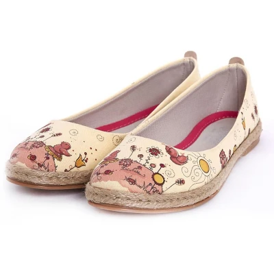 Afbeelding van GOBY Rode Kuiken Ballerinas Flats Hoge kwaliteit Handmade Meisjesprint Maat 36