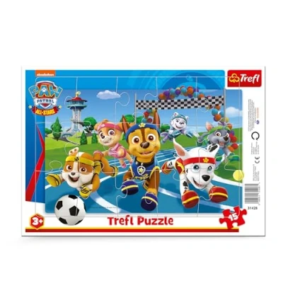Afbeelding van Trefl PAW Patrol, Gehoorzame honden Raampuzzel voor peuters, 15 grote stukken, Raam en Stijf bord, kinderen vanaf 3 jaar