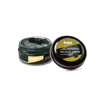 Afbeelding van Kaps Schoencreme schoensmeer verzorgt het leer en geeft glans (133) Donker Groen 50ml