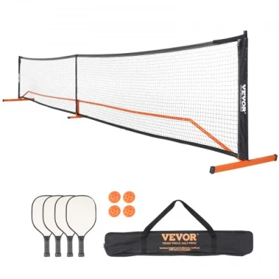 Afbeelding van VEVOR pickleball netset, 22 ft regelmaat, draagbaar systeem met draagtas en ballen peddels, weerbestendig stabiel metalen frame sterk PE net, voor buitenoprit in de achtertuin