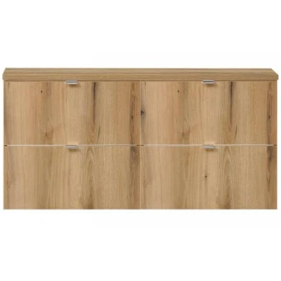 Afbeelding van Wastafelonderkast Newport met 4 lades 120x60x40 cm eikenkleurig [en.casa]