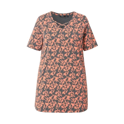 Afbeelding van Ulla Popken Short Sleeve Tshirt print, Dames, Maat: 42/44, Graphite grey
