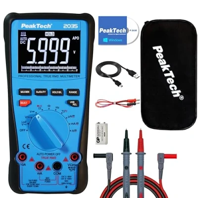 Afbeelding van Peaktech 2035 multimeter trms ac/dc CAT III 1000V USB interface