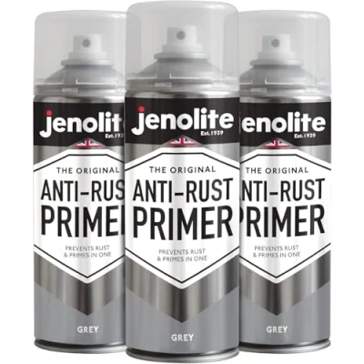 Afbeelding van JENOLITE Anti roest primer Spuitbusverf GRIJS Hoogwaardige Bescherming metalen tegen en corrosie 3 x 400ml