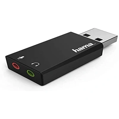 Afbeelding van Hama USB geluidskaart 2.0 stereo (USB 2.0), Geluidskaart, Zwart