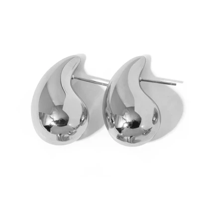 Afbeelding van Druppel Oorbellen Zilverkleurig 3,1 x 1,7 cm Stainless Steel / Goldplated Fashion Favorite