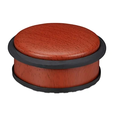 Afbeelding van Relaxdays deurstopper binnen houtlook deurvastzetter rubber 5 cm hoog deurhouder