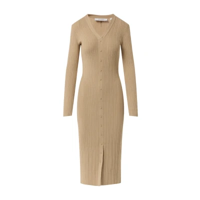 Afbeelding van comma casual identity Gebreide jurk, Dames, Maat: 36, Sandstein