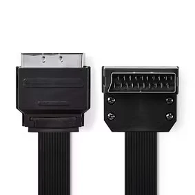 Afbeelding van SCART kabel Nedis 2 meter (90 hoek, Vernikkeld)