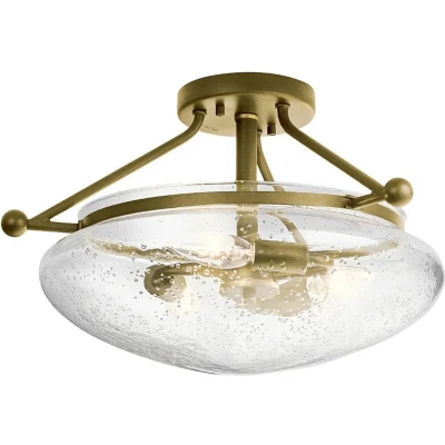 Afbeelding van Kichler LED Plafondlamp Belle 3X E14 Max 40W Dimbaar Brushed Natural Brass
