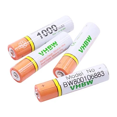 Afbeelding van vhbw 4 x AAA, Micro, R3, HR03 accu, 1000 mAh, compatibel met Siemens Gigaset A415, A540.